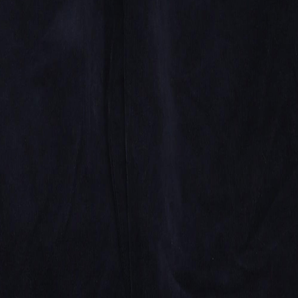Marks and Spencer Womens Blue Cotton Trousers Size 16 Regular Zip