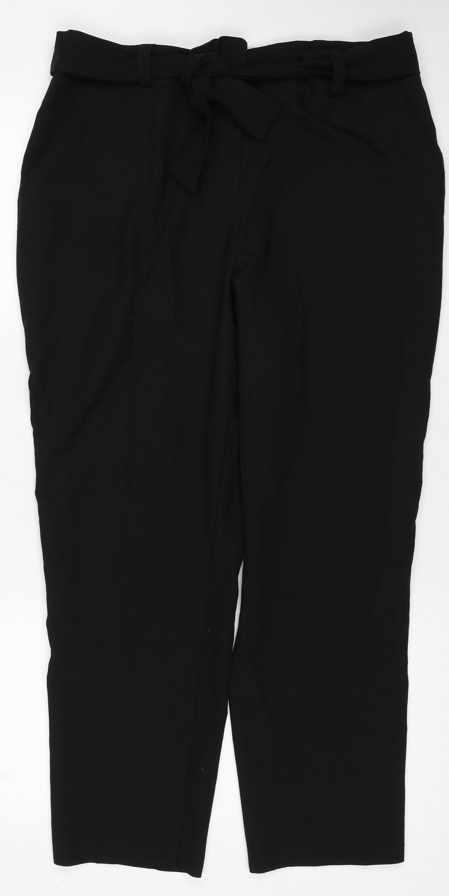 Dorothy Perkins Womens Black Polyester Trousers Size 14 Regular Zip