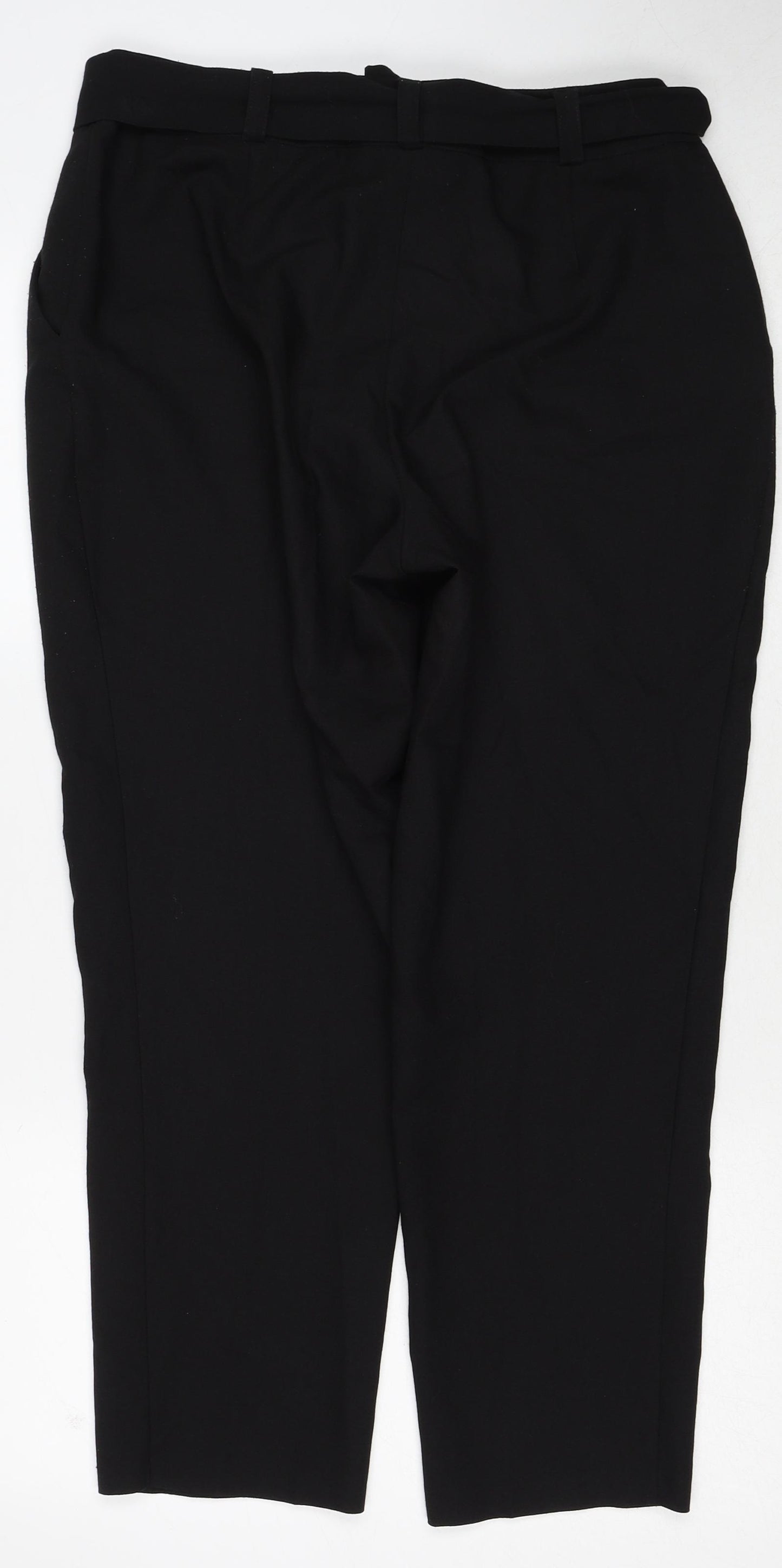 Dorothy Perkins Womens Black Polyester Trousers Size 14 Regular Zip