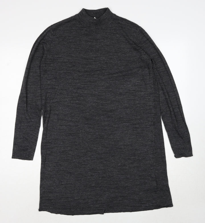H&M Womens Grey High Neck Polyester Pullover Jumper Size M