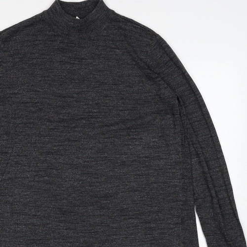 H&M Womens Grey High Neck Polyester Pullover Jumper Size M