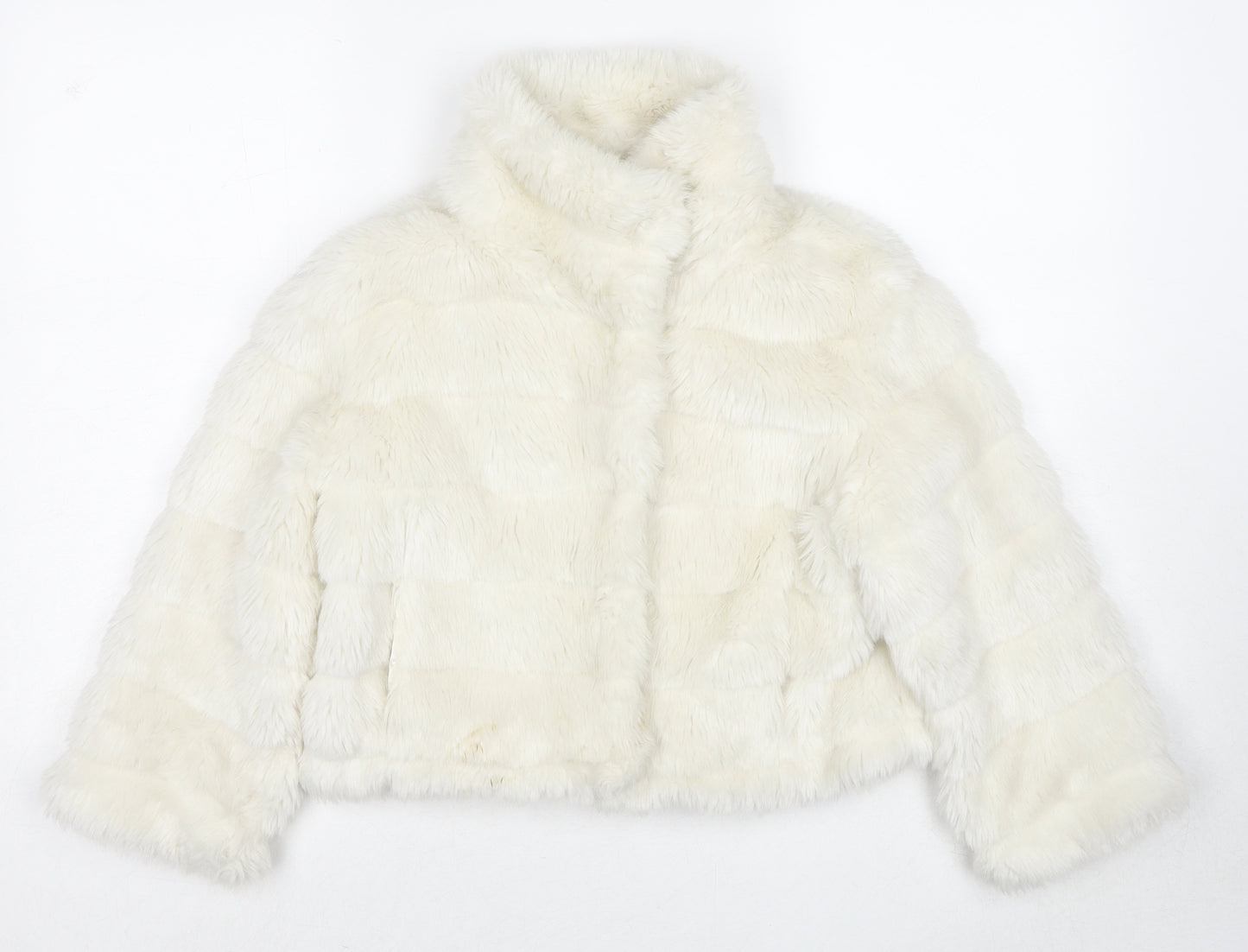 New Look Womens Ivory Jacket Size 8 Hook & Loop