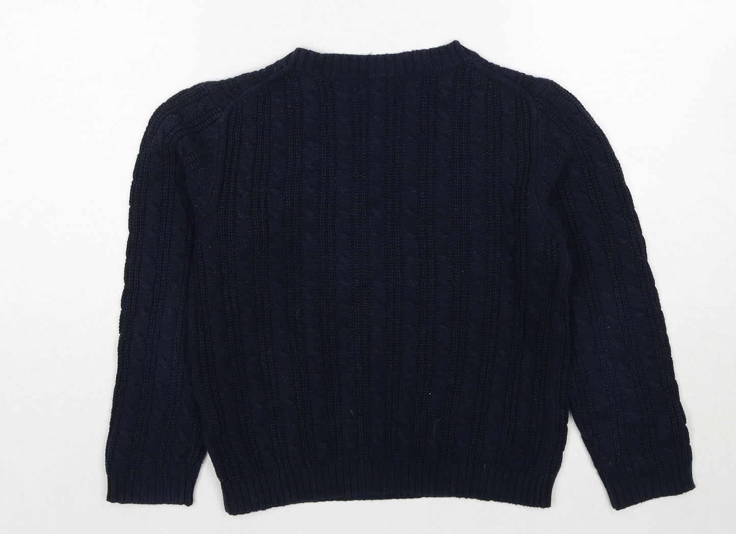 Uniqlo Boys Blue Round Neck Cotton Pullover Jumper Size 9-10 Years Pullover