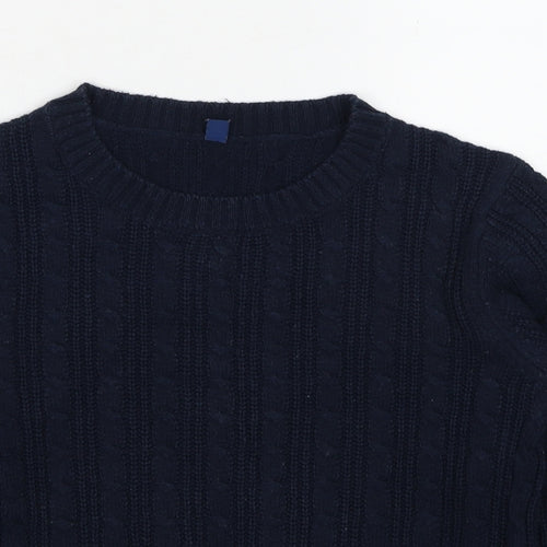 Uniqlo Boys Blue Round Neck Cotton Pullover Jumper Size 9-10 Years Pullover
