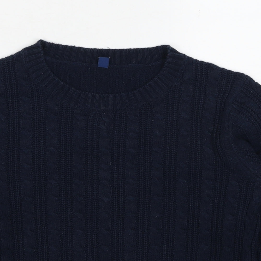 Uniqlo Boys Blue Round Neck Cotton Pullover Jumper Size 9-10 Years Pullover