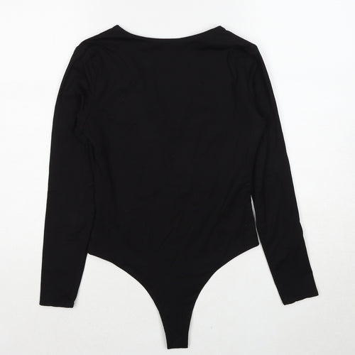 Boa Womens Black Polyester Bodysuit One-Piece Size S Snap