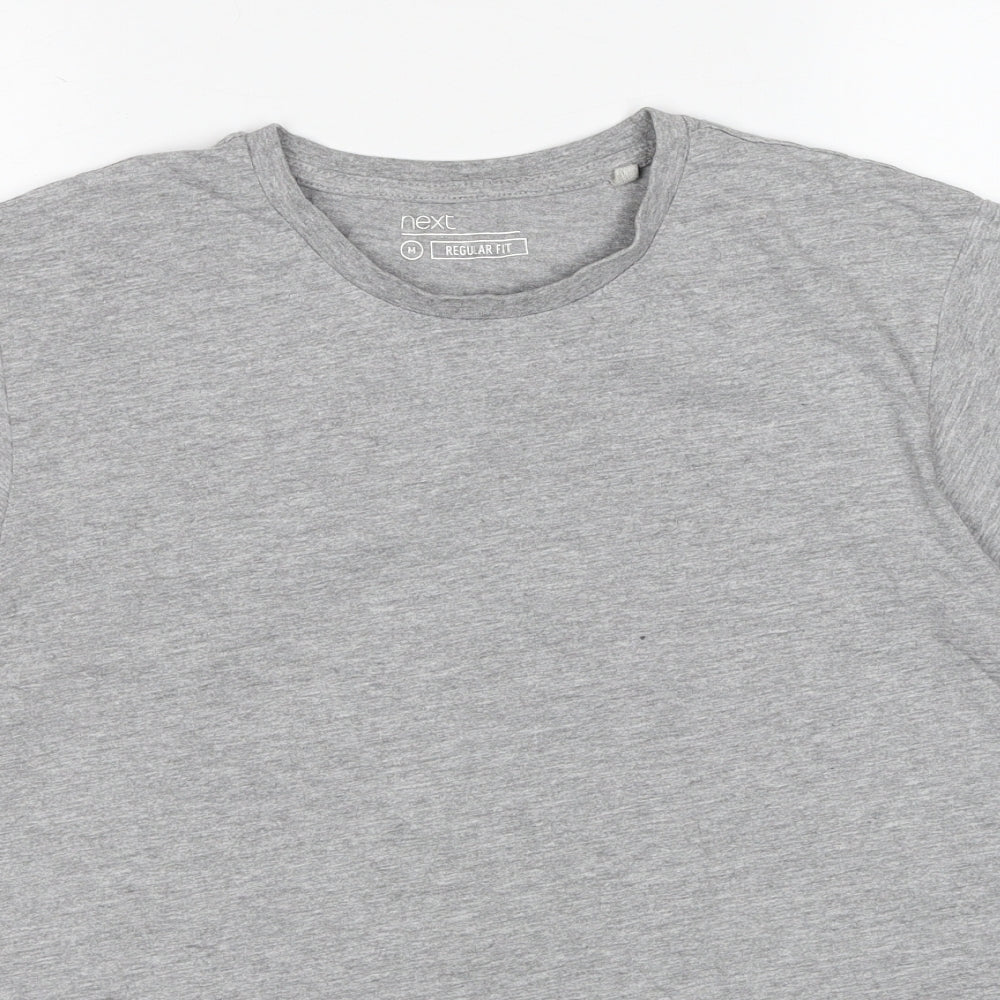 NEXT Mens Grey Cotton T-Shirt Size M Crew Neck