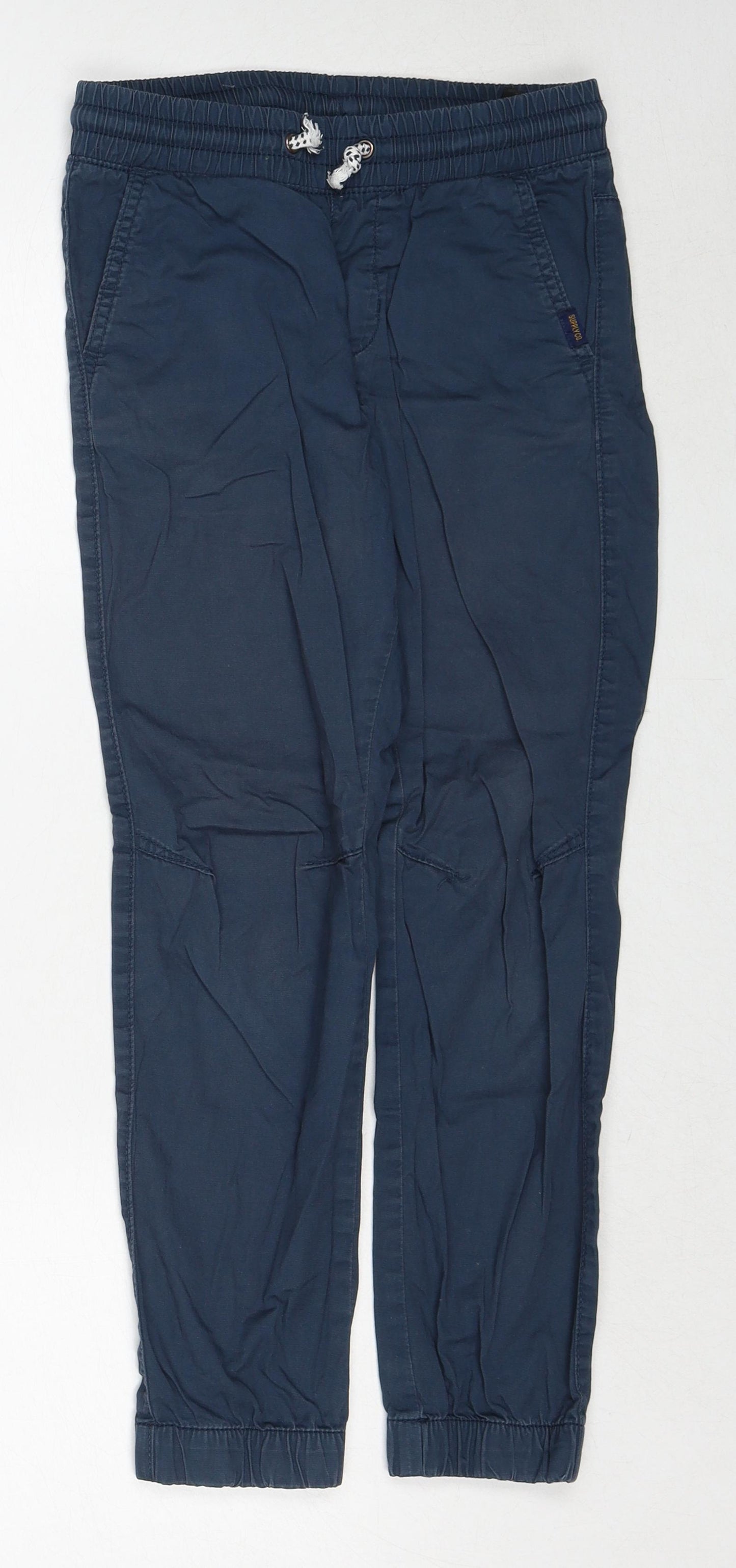 Zara Boys Blue Cotton Jogger Trousers Size 9-10 Years Regular Drawstring