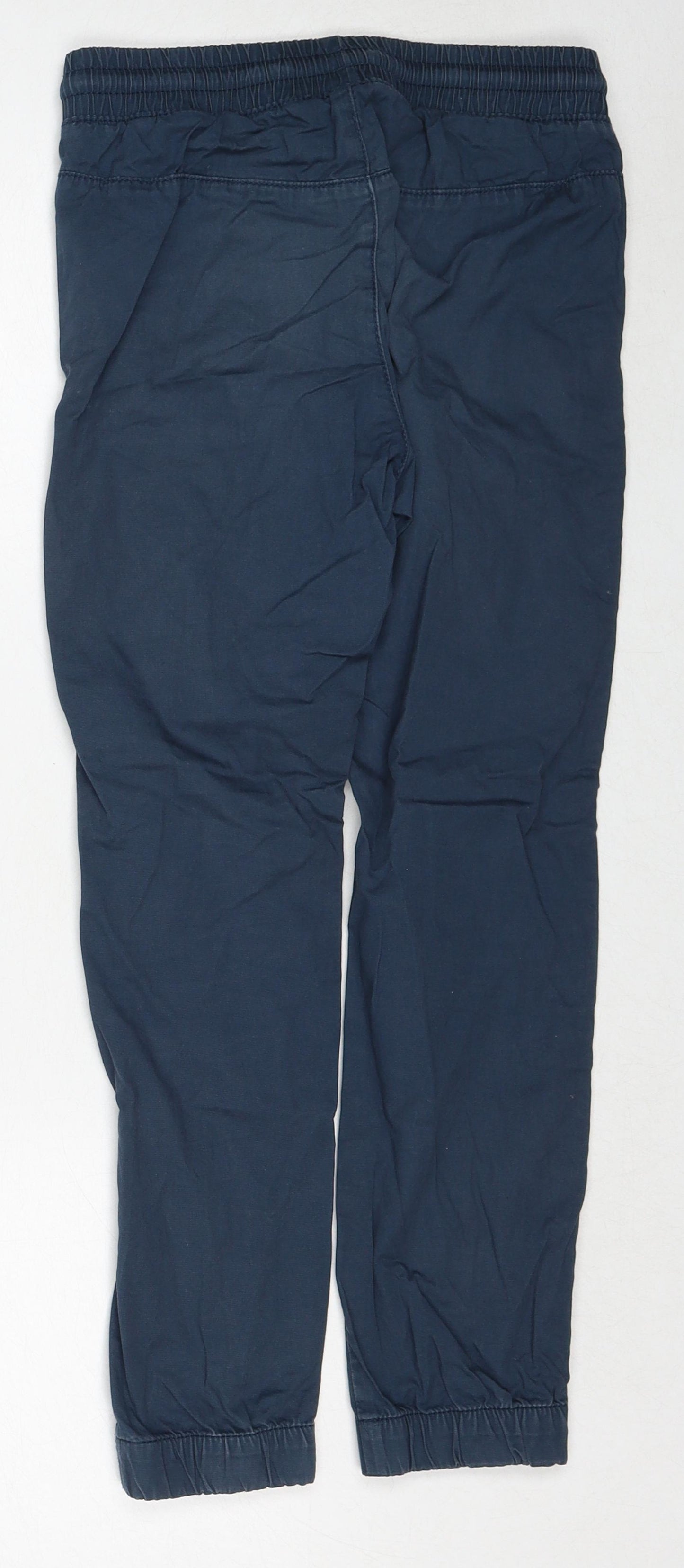 Zara Boys Blue Cotton Jogger Trousers Size 9-10 Years Regular Drawstring