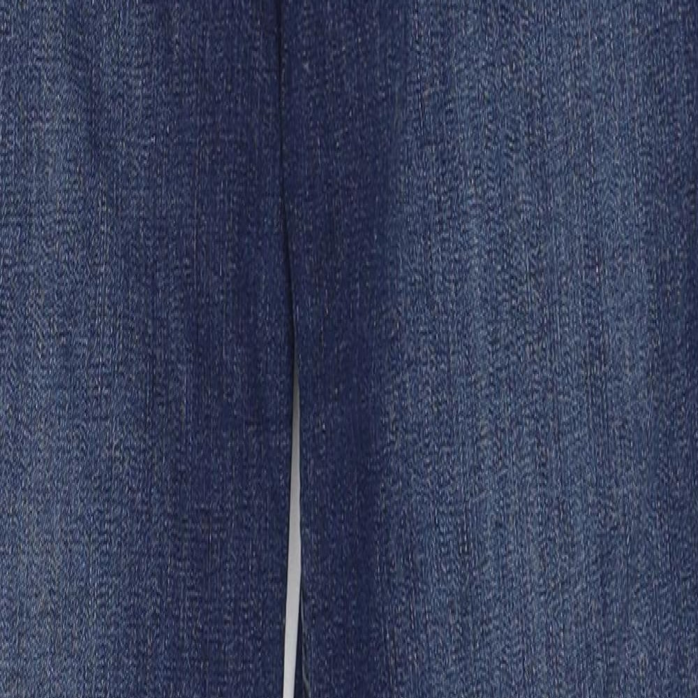 Marks and Spencer Womens Blue Cotton Straight Jeans Size 8 Regular Zip
