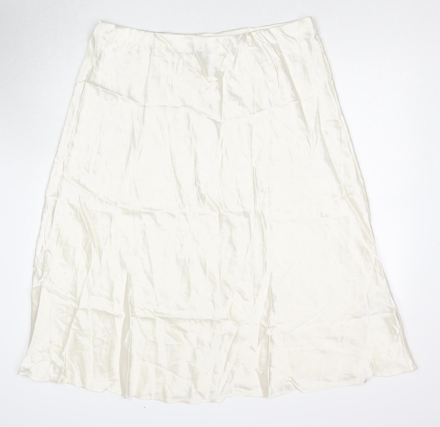 Marks and Spencer Womens Ivory Viscose Swing Skirt Size 22