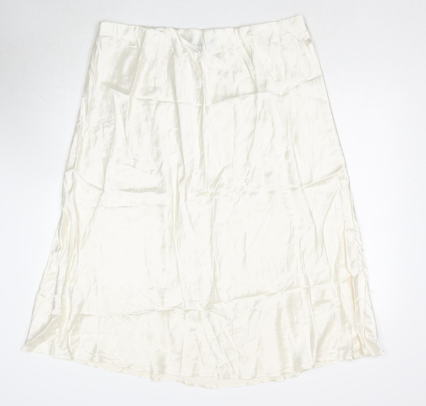 Marks and Spencer Womens Ivory Viscose Swing Skirt Size 22