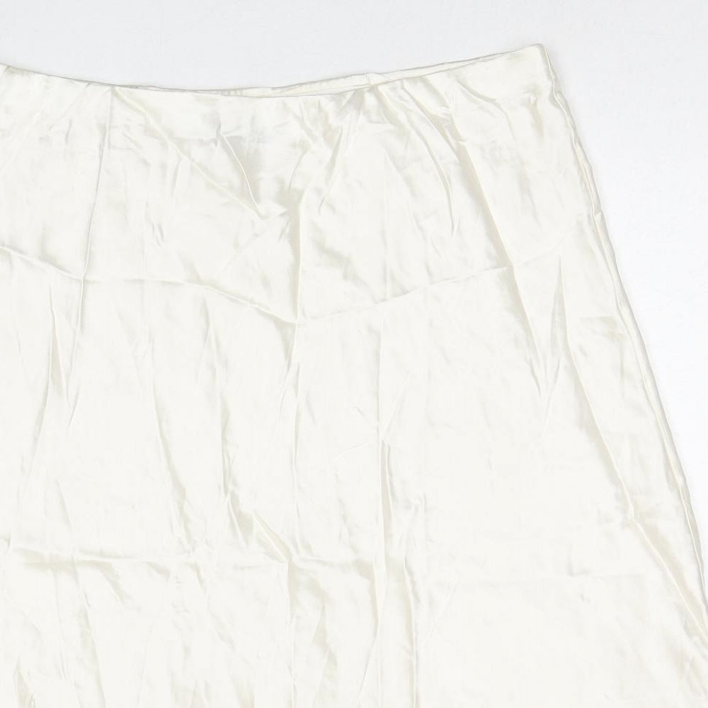 Marks and Spencer Womens Ivory Viscose Swing Skirt Size 22