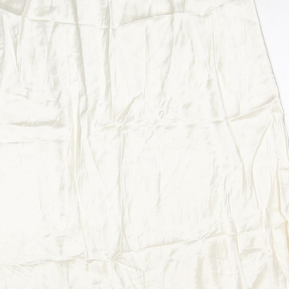 Marks and Spencer Womens Ivory Viscose Swing Skirt Size 22