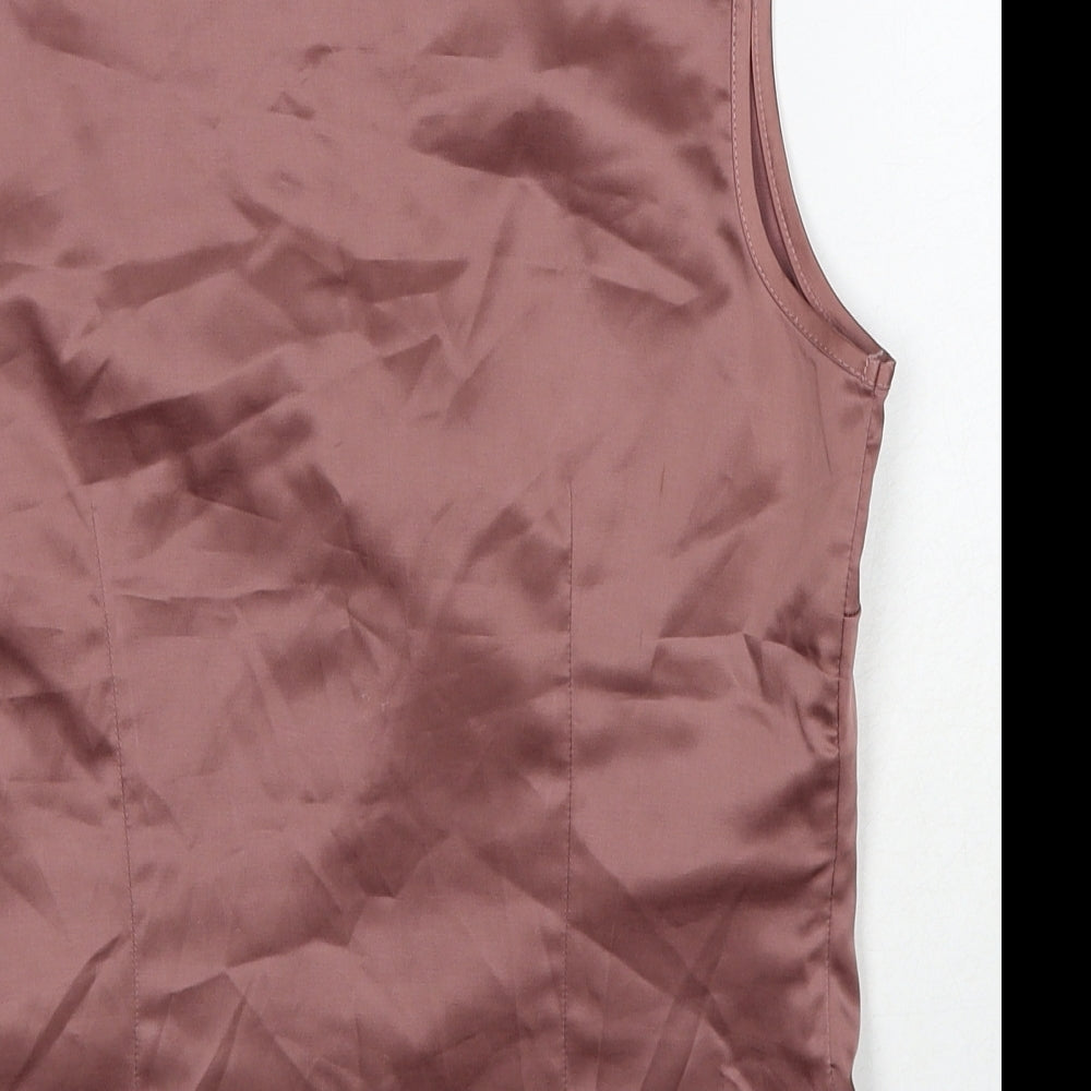 New Look Womens Pink Polyester Basic Tank Size 12 V-Neck