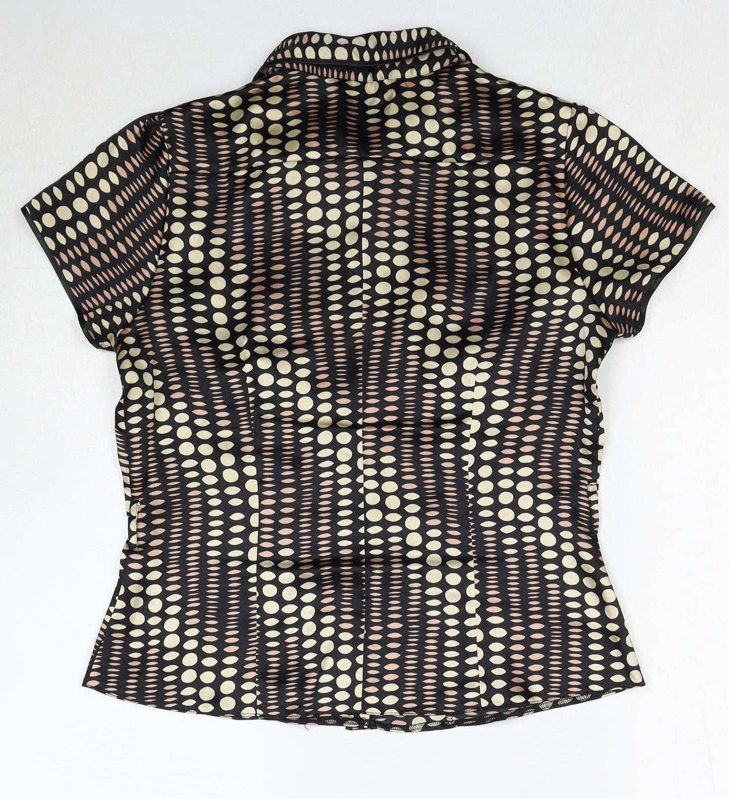 Debenhams Womens Multicoloured Geometric Polyester Basic Button-Up Size 12 Collared
