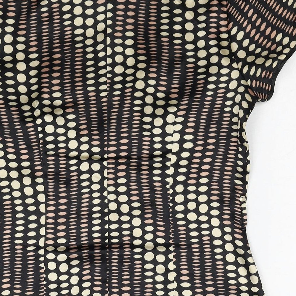 Debenhams Womens Multicoloured Geometric Polyester Basic Button-Up Size 12 Collared