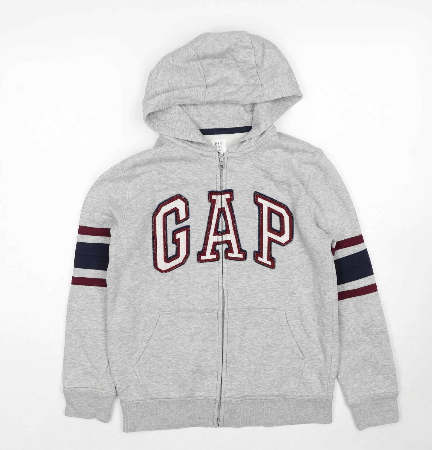 Gap Boys Grey Cotton Full Zip Hoodie Size 12-13 Years Zip