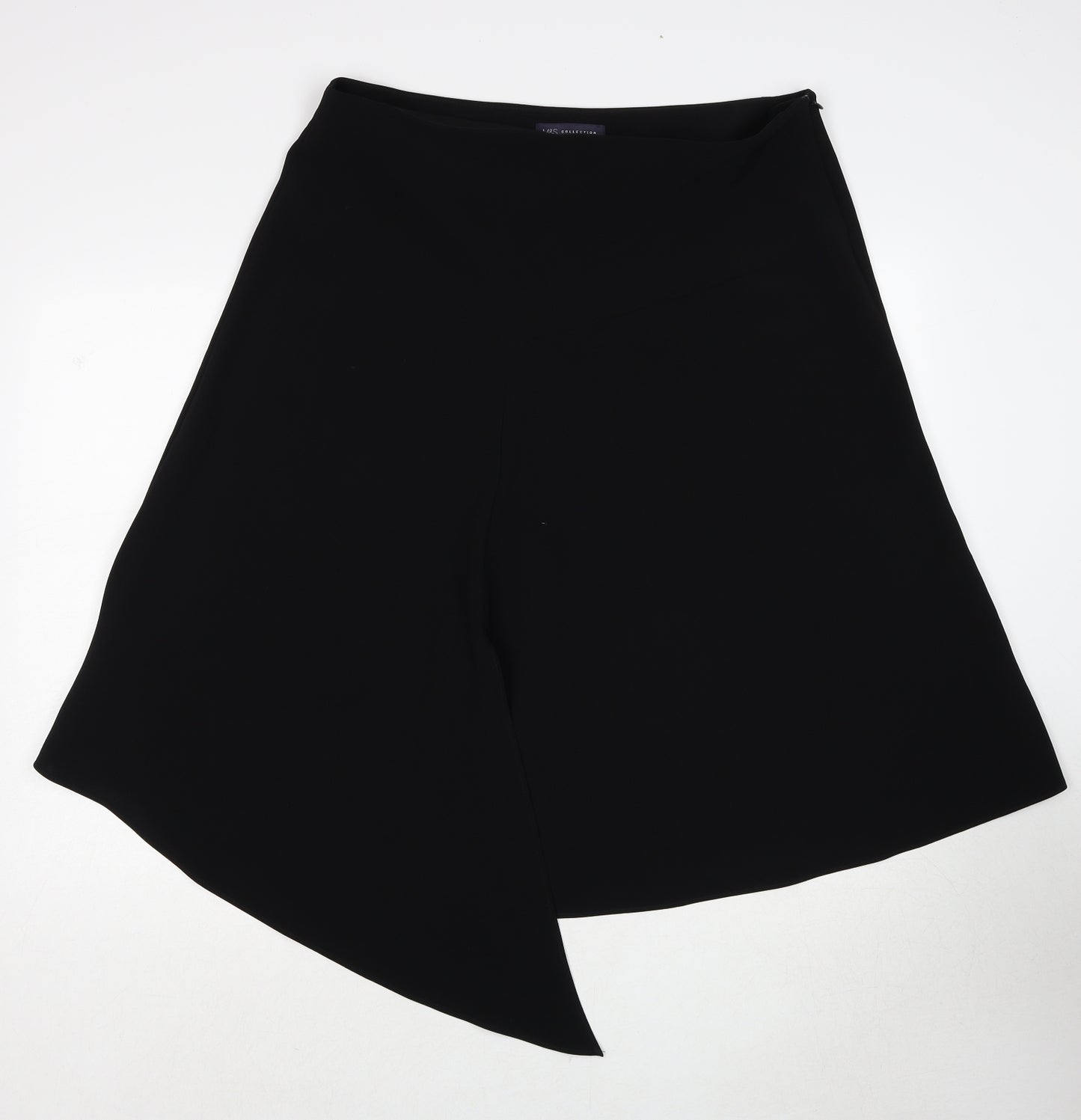 Marks and Spencer Womens Black Polyester Swing Skirt Size 18 Zip