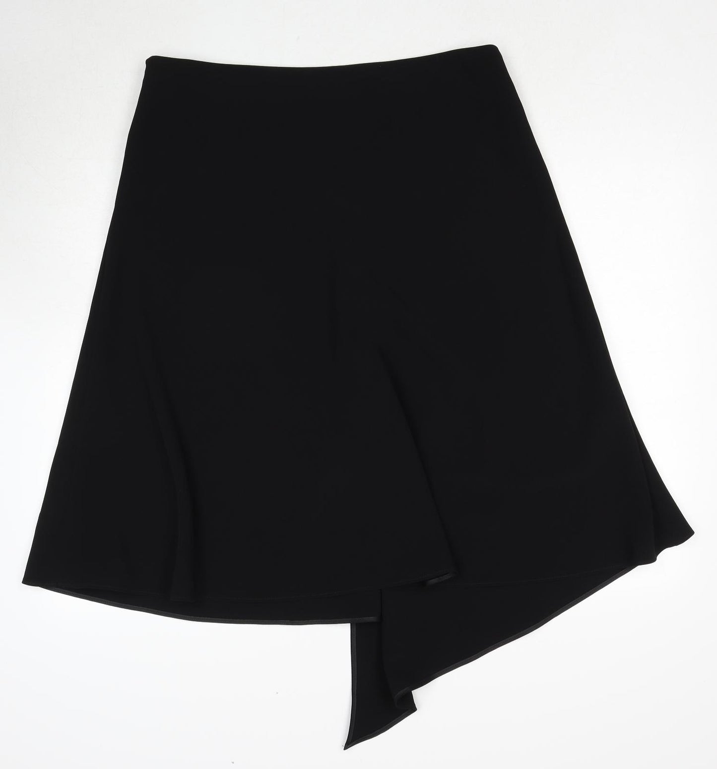 Marks and Spencer Womens Black Polyester Swing Skirt Size 18 Zip
