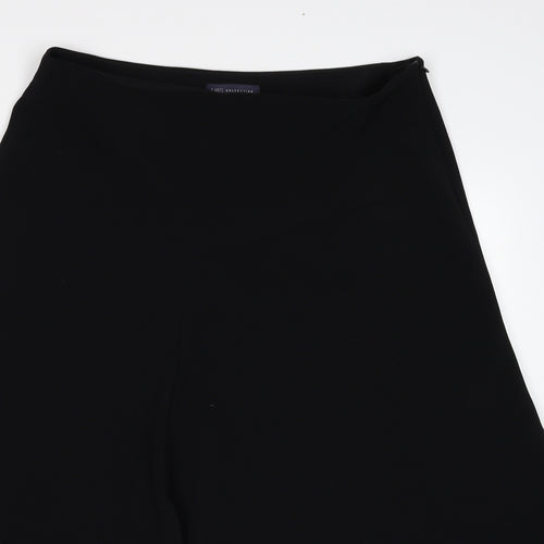 Marks and Spencer Womens Black Polyester Swing Skirt Size 18 Zip