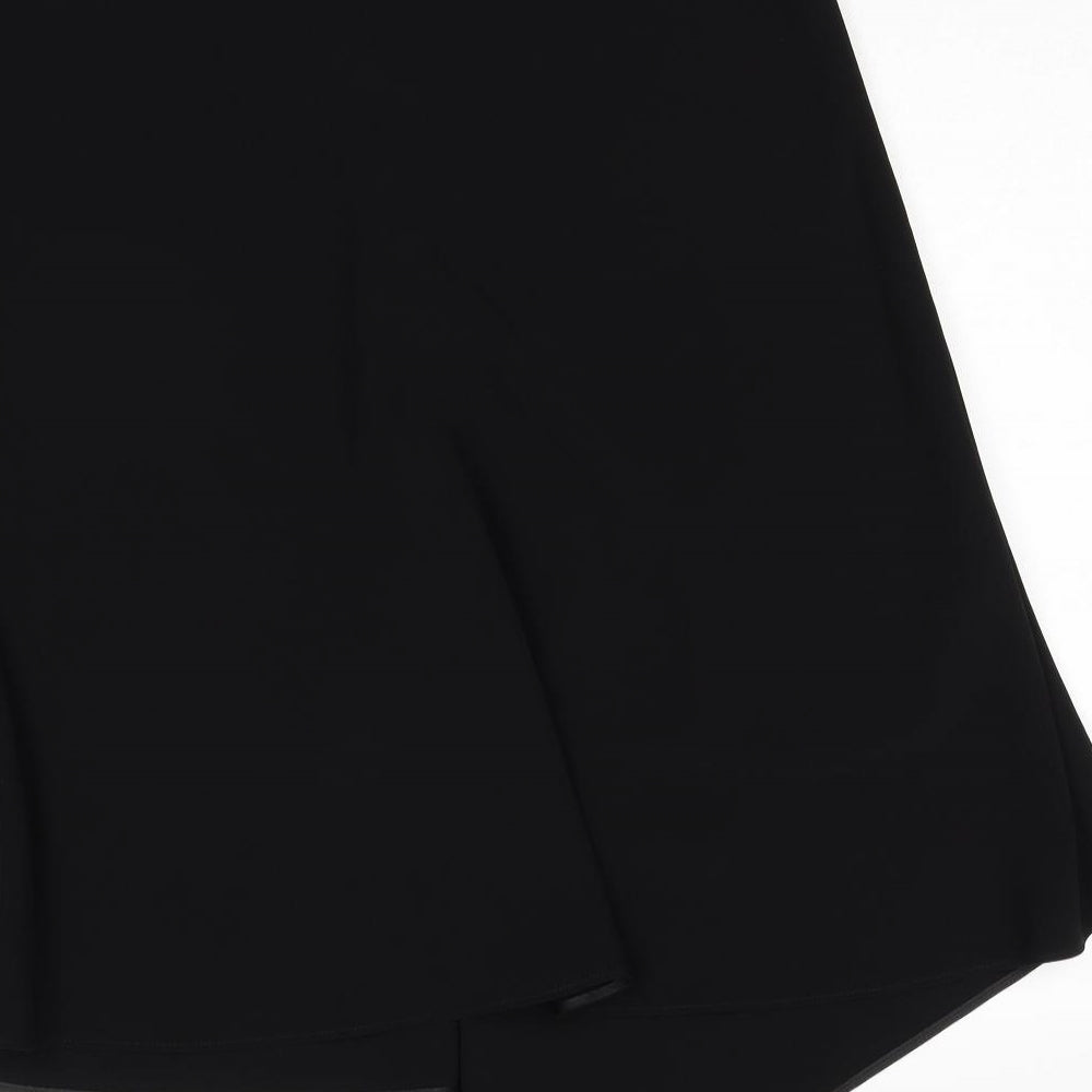 Marks and Spencer Womens Black Polyester Swing Skirt Size 18 Zip