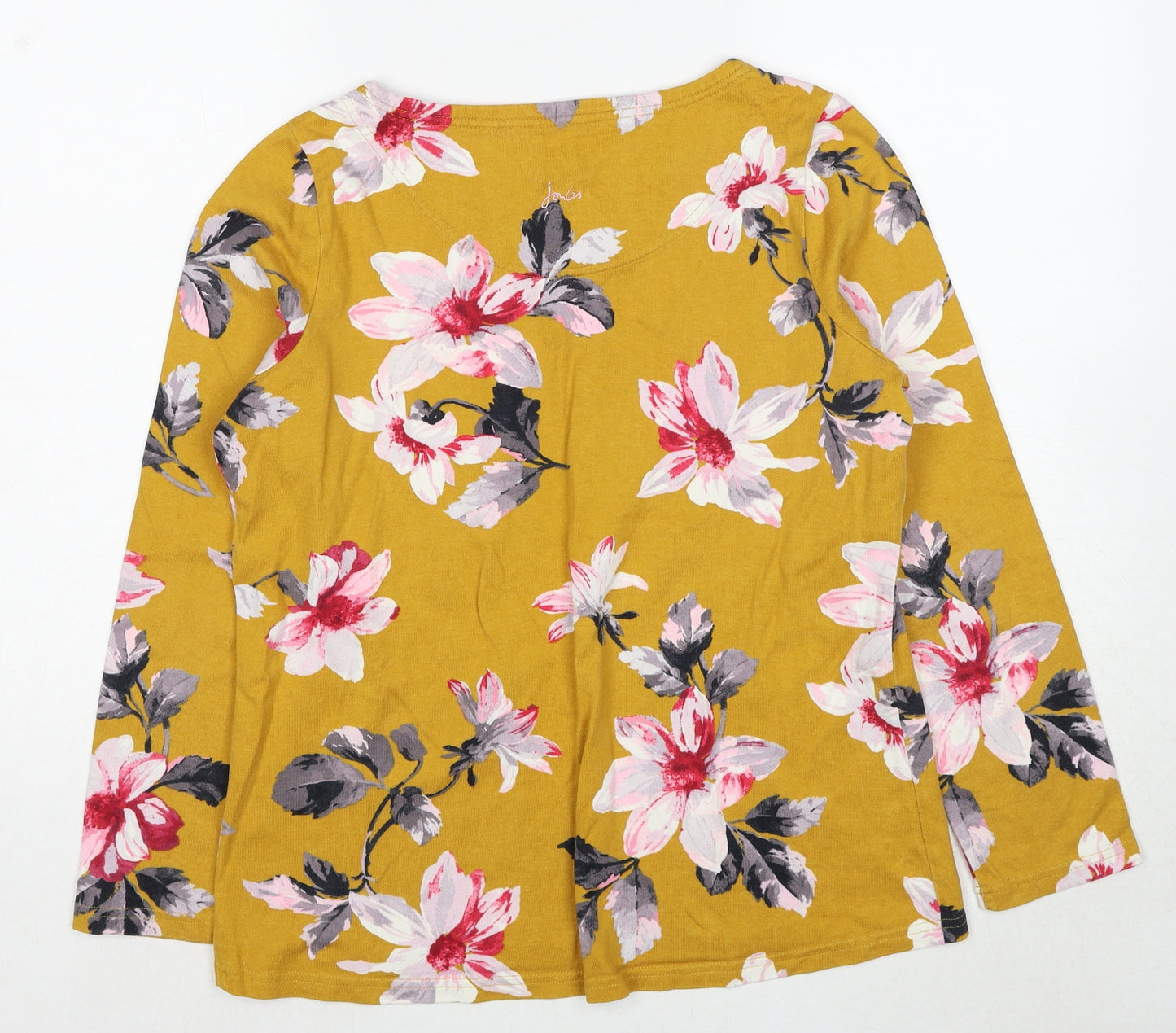 Joules Womens Yellow Floral Cotton Pullover Sweatshirt Size 14 Pullover