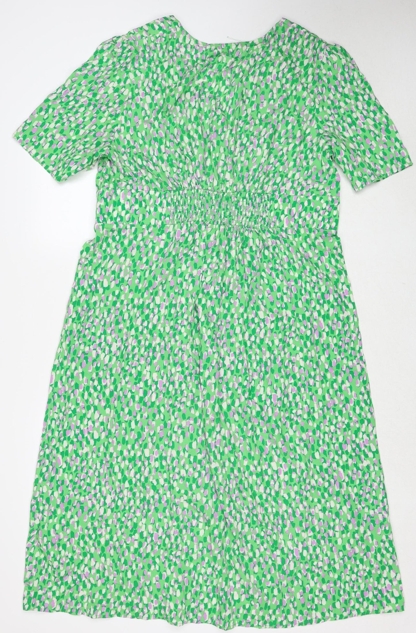 Nobody's child Womens Green Viscose A-Line Size 18 V-Neck Button