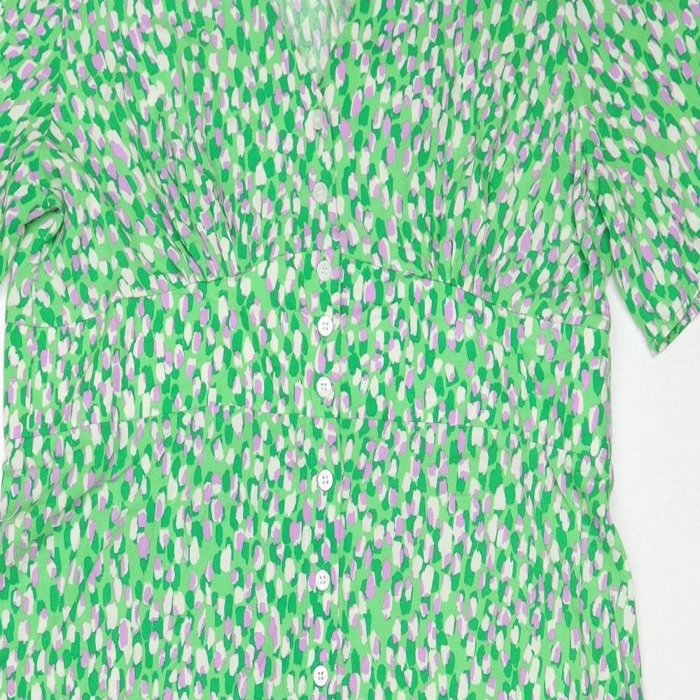 Nobody's child Womens Green Viscose A-Line Size 18 V-Neck Button