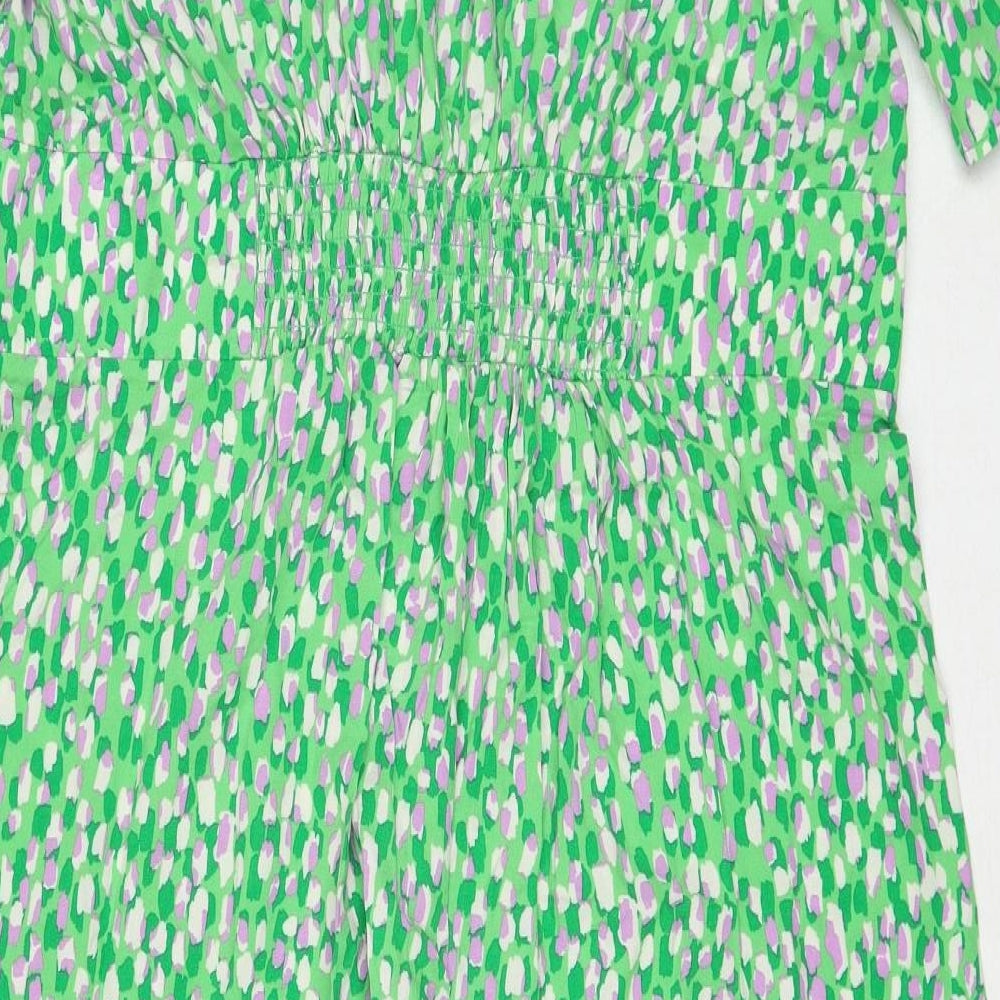 Nobody's child Womens Green Viscose A-Line Size 18 V-Neck Button
