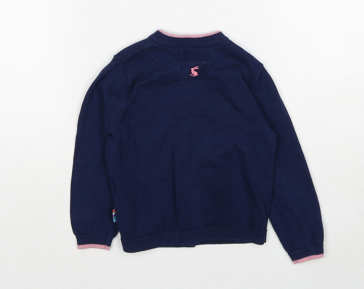 Joules Girls Blue Round Neck Cotton Cardigan Jumper Size 2 Years Button - The Gruffalo
