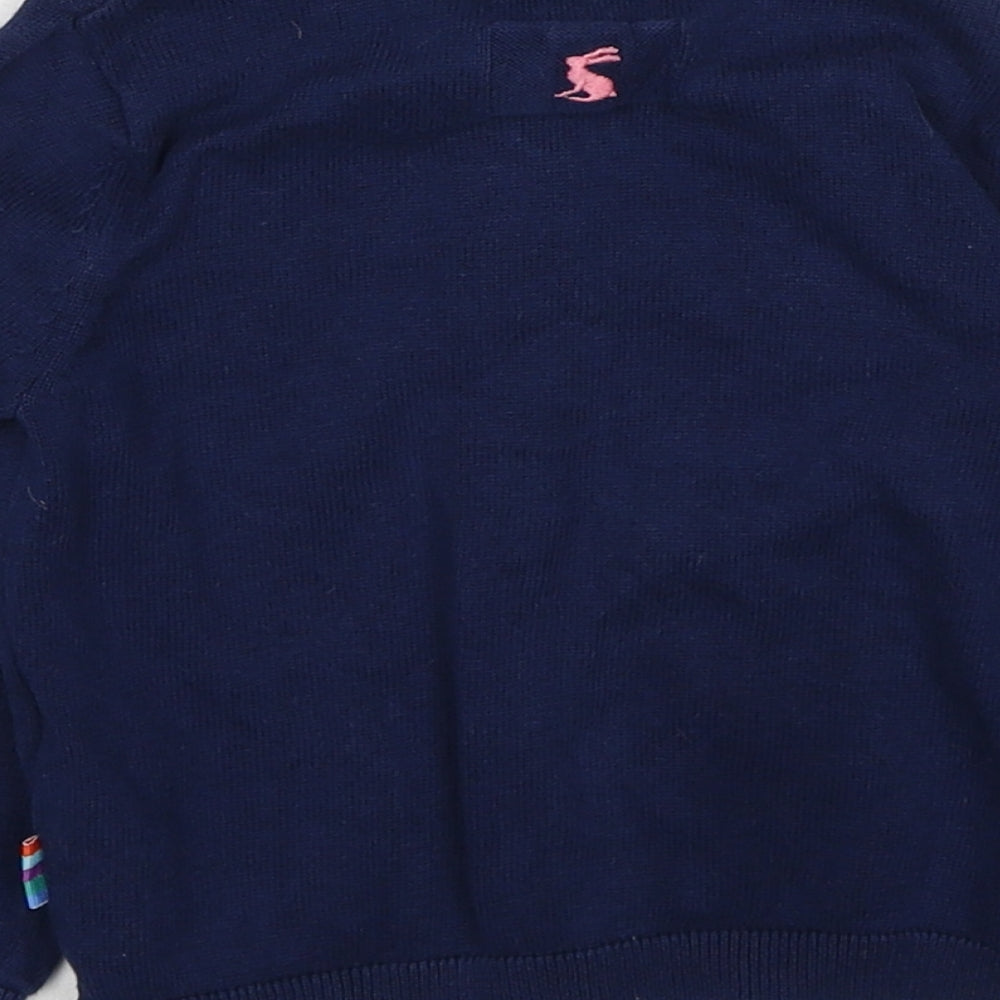 Joules Girls Blue Round Neck Cotton Cardigan Jumper Size 2 Years Button - The Gruffalo