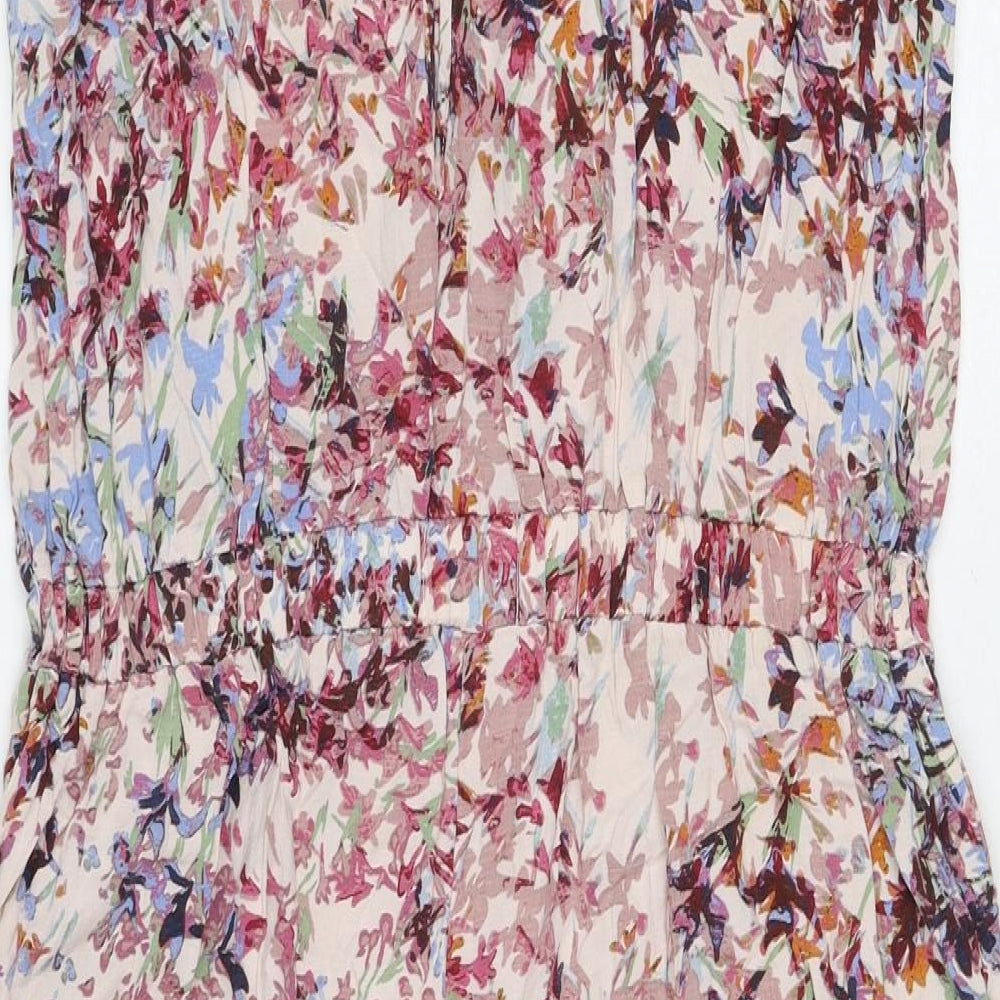 NEXT Womens Multicoloured Floral Viscose Playsuit One-Piece Size 14 Button