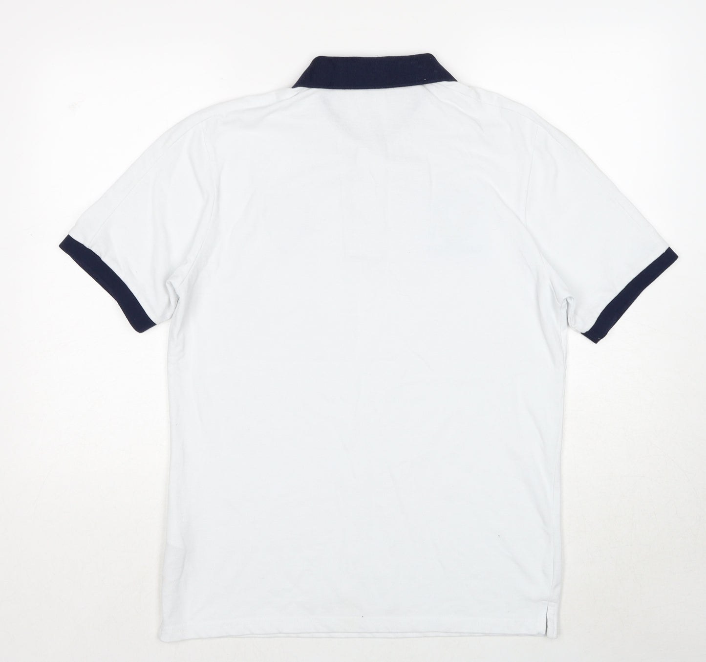 UEFA EURO Mens White Cotton Polo Size L Collared Pullover - Euro 2020