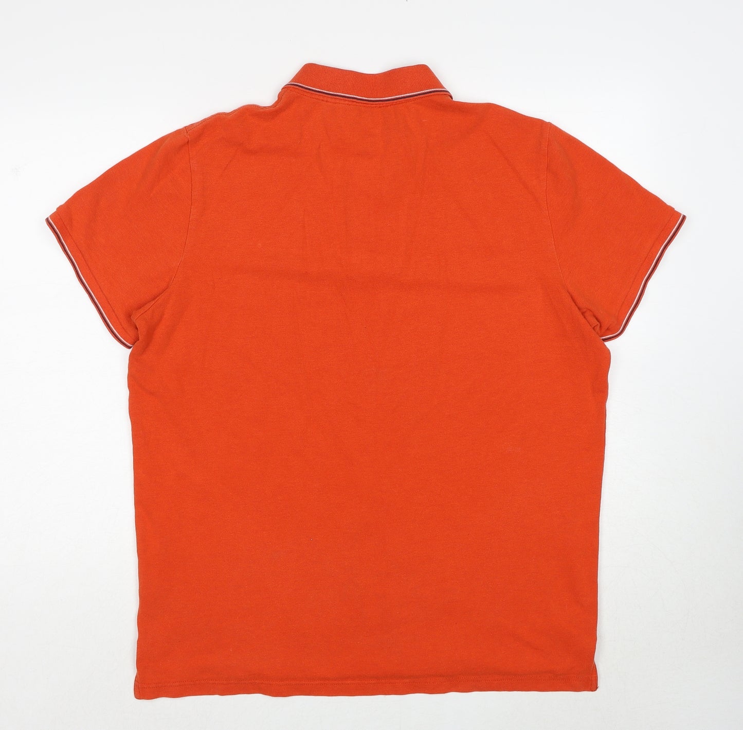 American Eagle Outfitters Mens Orange Cotton Polo Size XL Collared Pullover