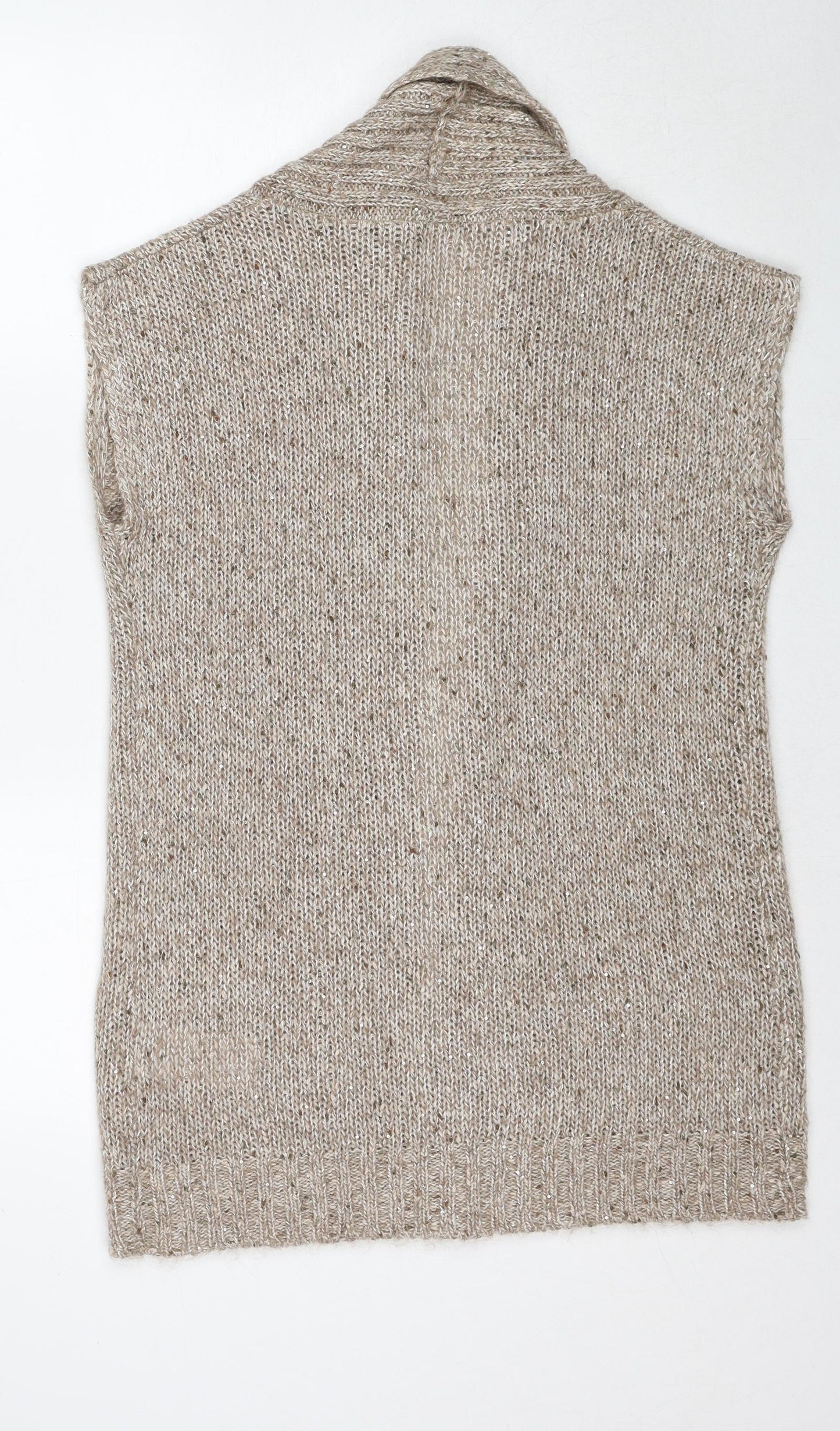 Gerry Weber Womens Beige V-Neck Acrylic Vest Jumper Size 14