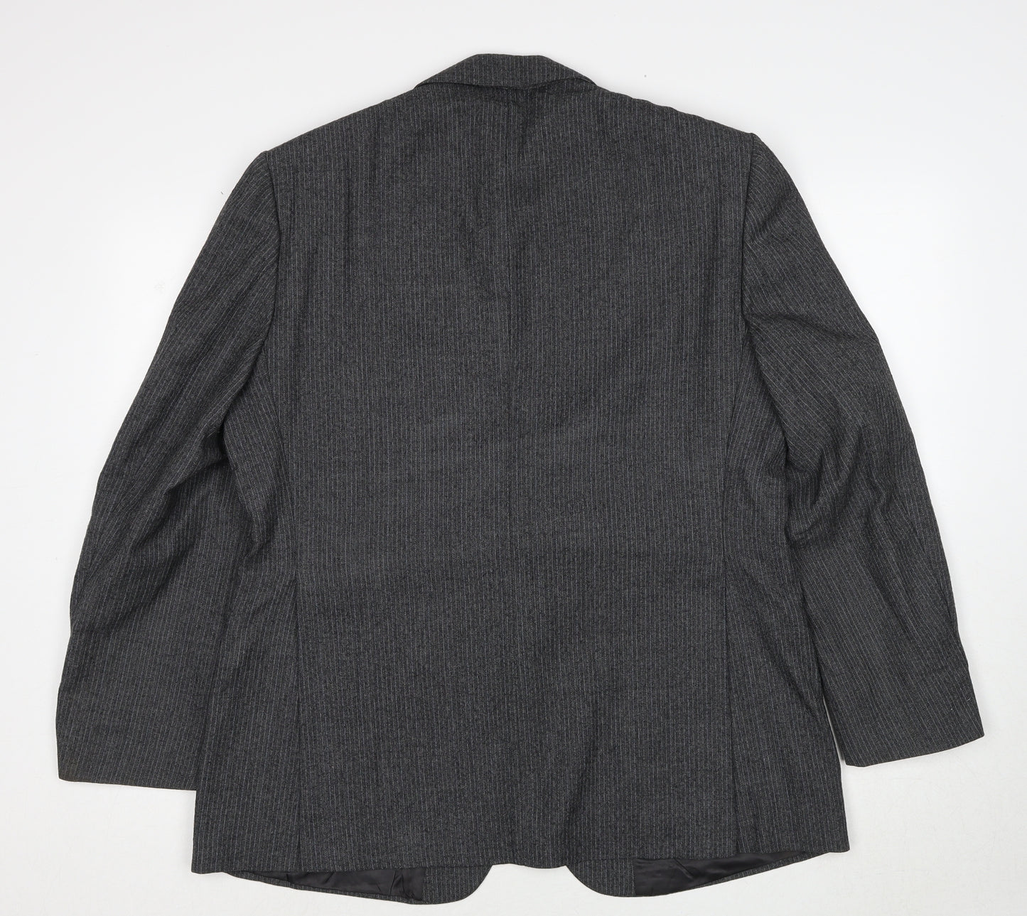 Burton Mens Grey Striped Polyester Jacket Suit Jacket Size 38 Regular