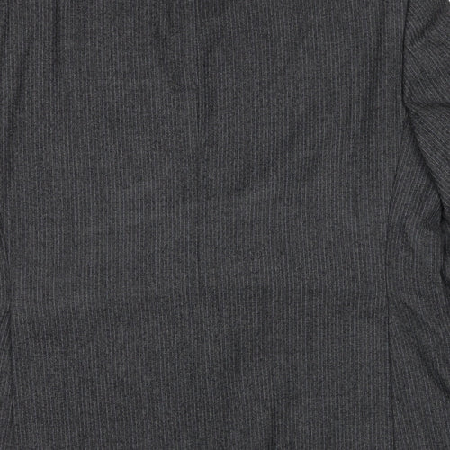 Burton Mens Grey Striped Polyester Jacket Suit Jacket Size 38 Regular