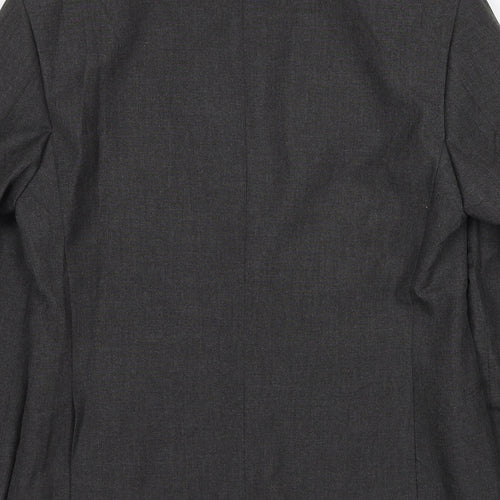 Burton Mens Grey Polyester Jacket Suit Jacket Size 38 Regular