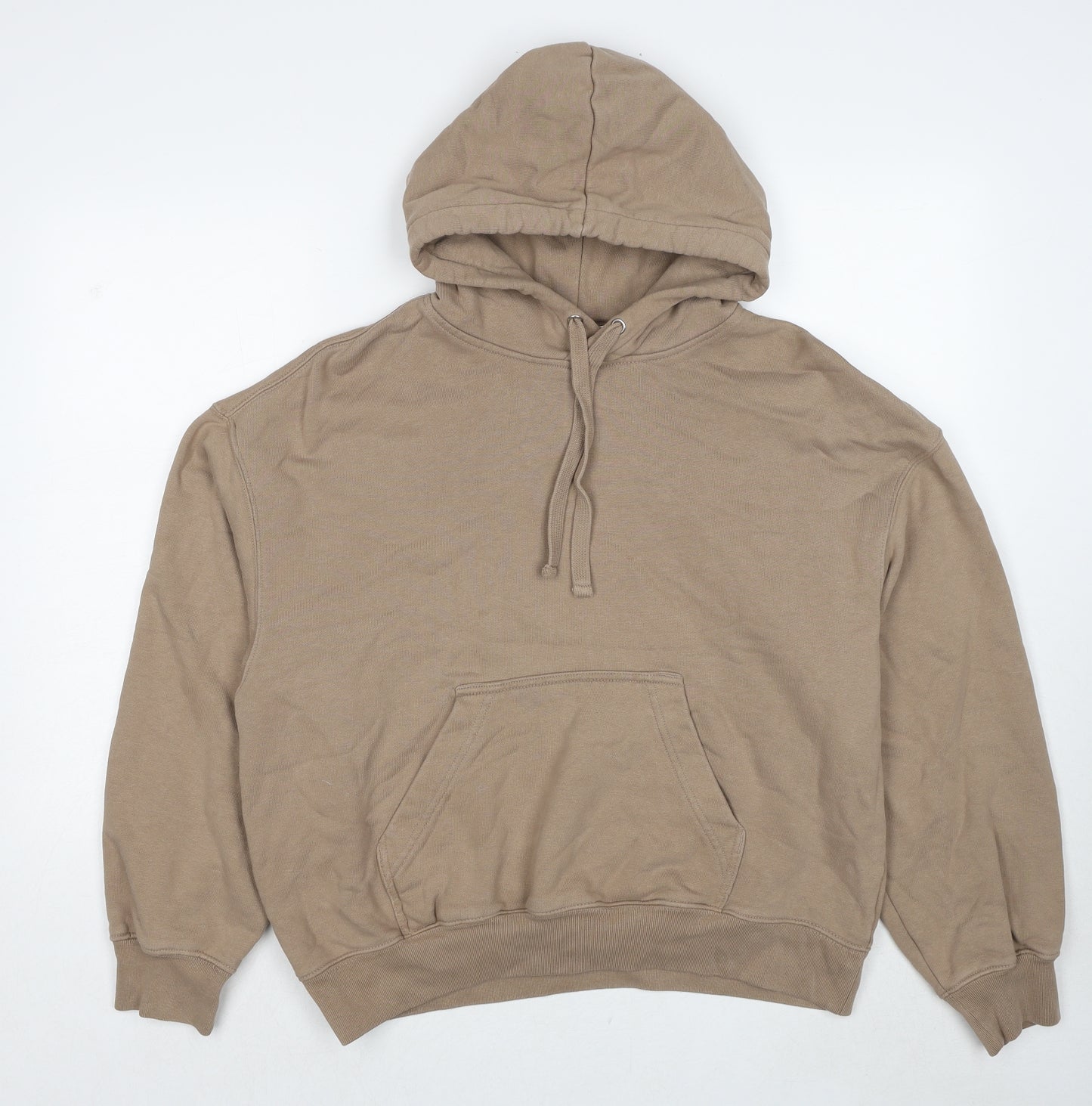 H&M Womens Beige Cotton Pullover Hoodie Size S Pullover - Unisex