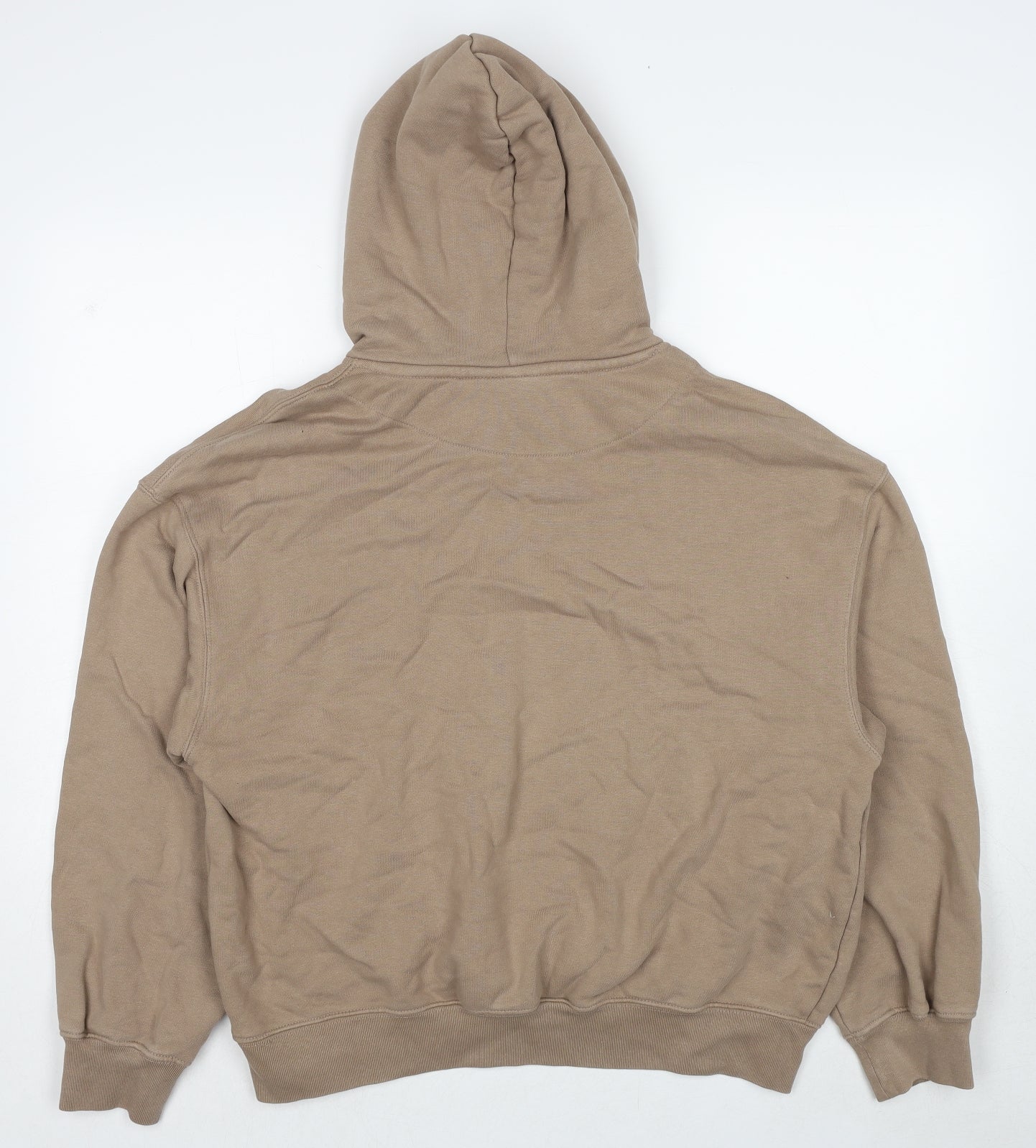 H&M Womens Beige Cotton Pullover Hoodie Size S Pullover - Unisex