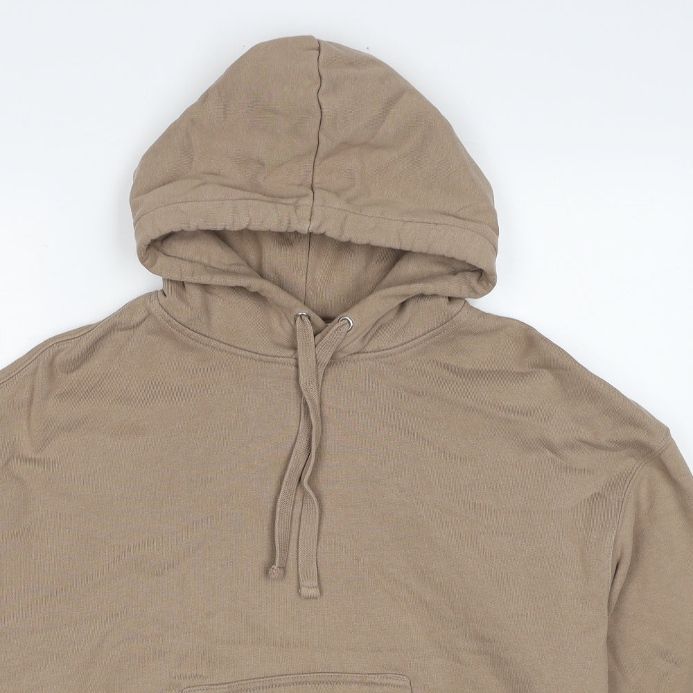 H&M Womens Beige Cotton Pullover Hoodie Size S Pullover - Unisex