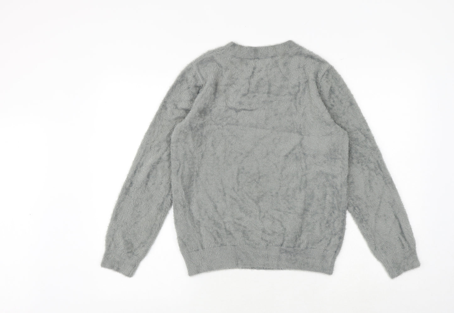 Klass Womens Grey Round Neck Polyamide Pullover Jumper Size S