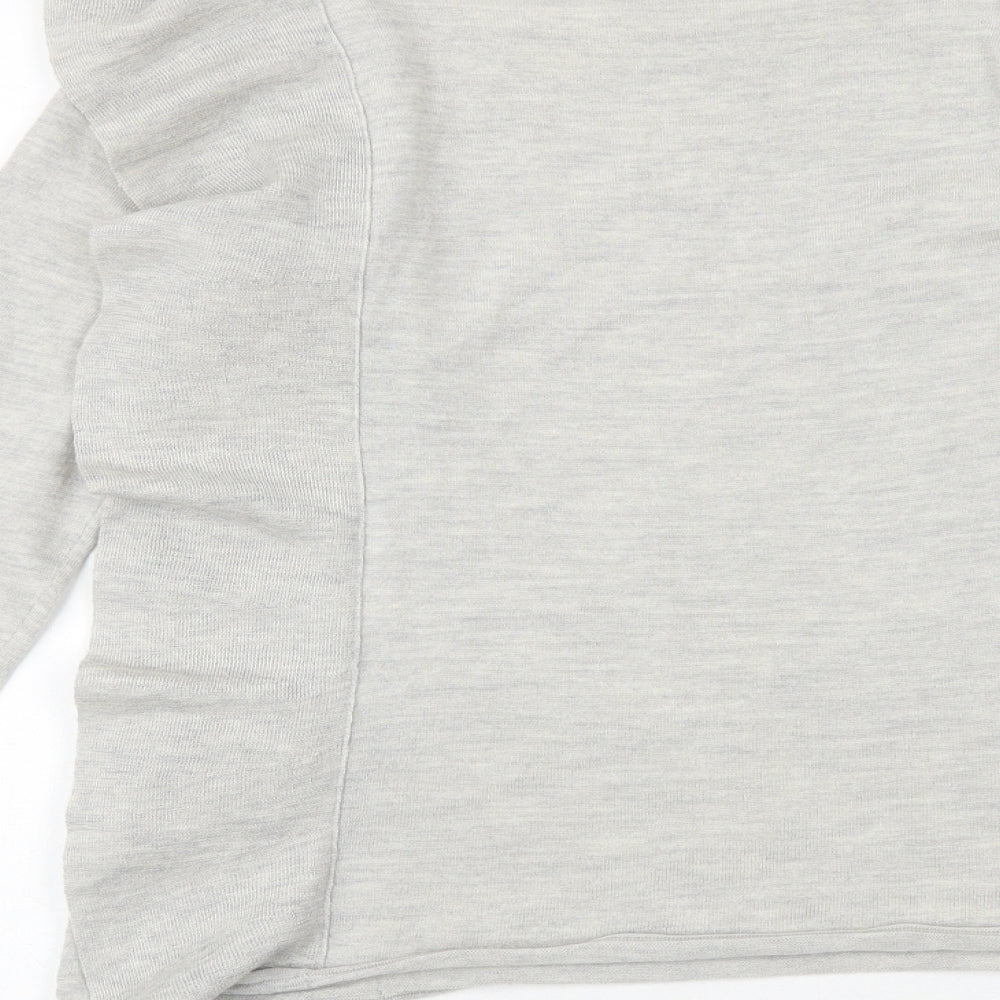 Mint Velvet Womens Grey Round Neck 100% Merino Wool Pullover Jumper Size 8