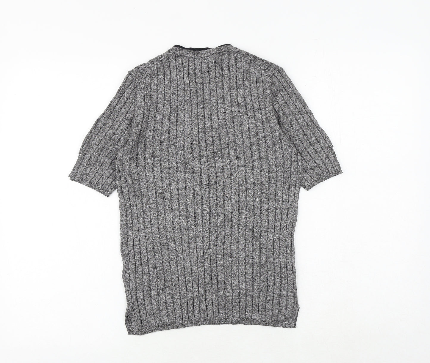 Marks and Spencer Womens Grey Viscose Basic T-Shirt Size 10 Round Neck