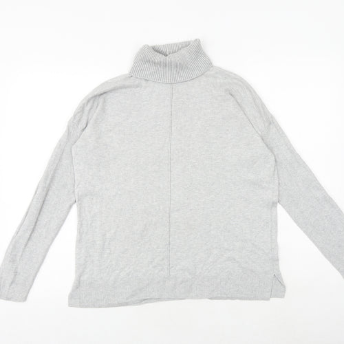 NEXT Womens Grey Roll Neck Cotton Pullover Jumper Size 12