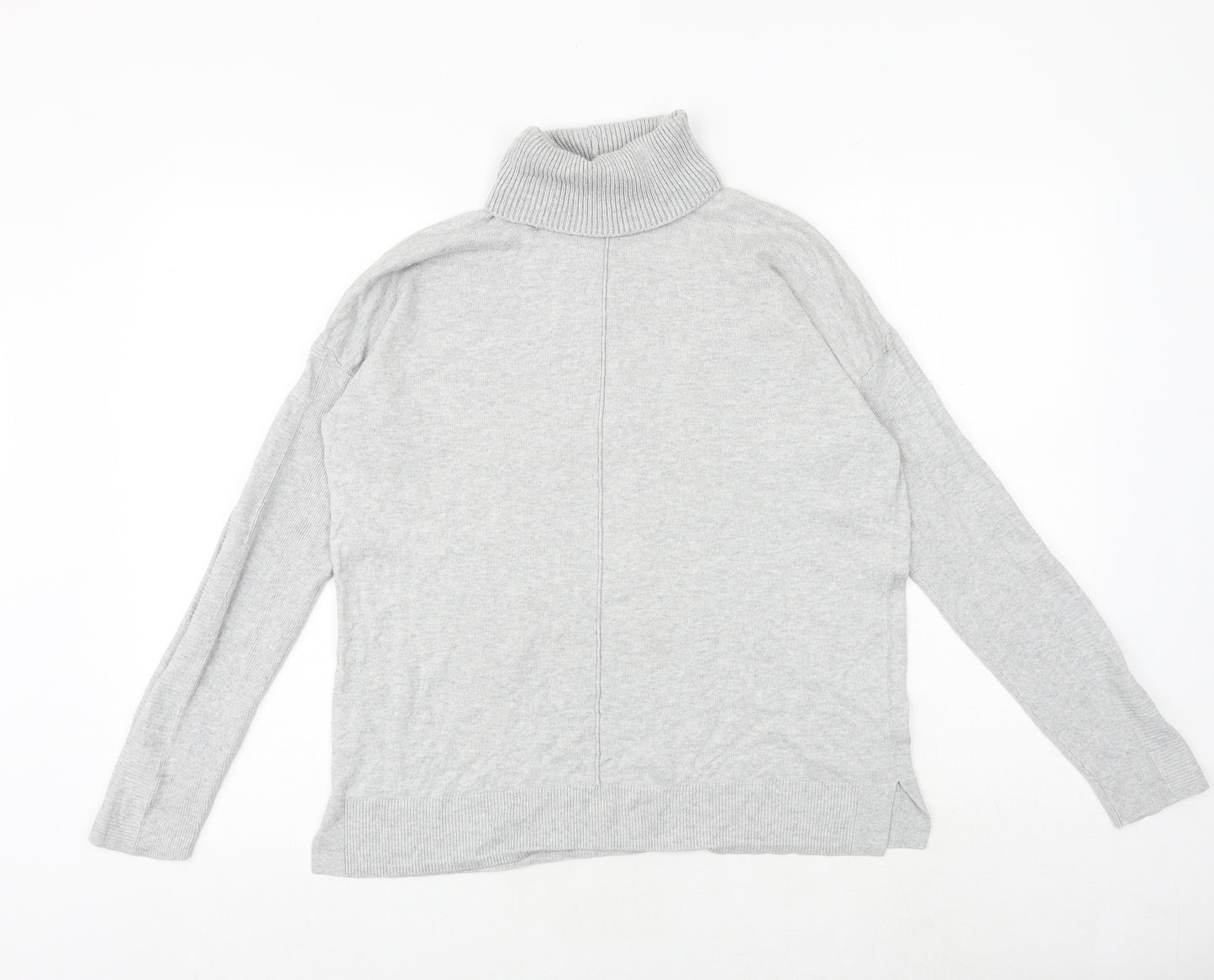 NEXT Womens Grey Roll Neck Cotton Pullover Jumper Size 12