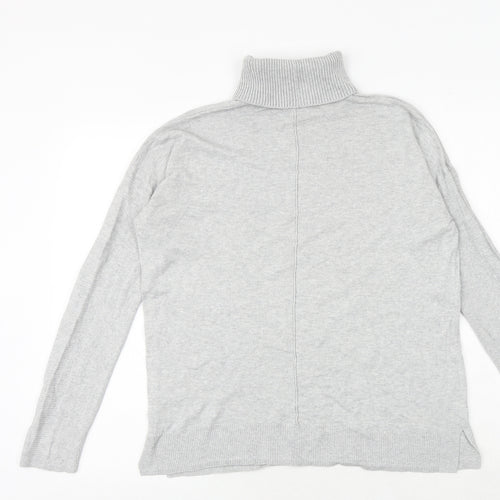 NEXT Womens Grey Roll Neck Cotton Pullover Jumper Size 12