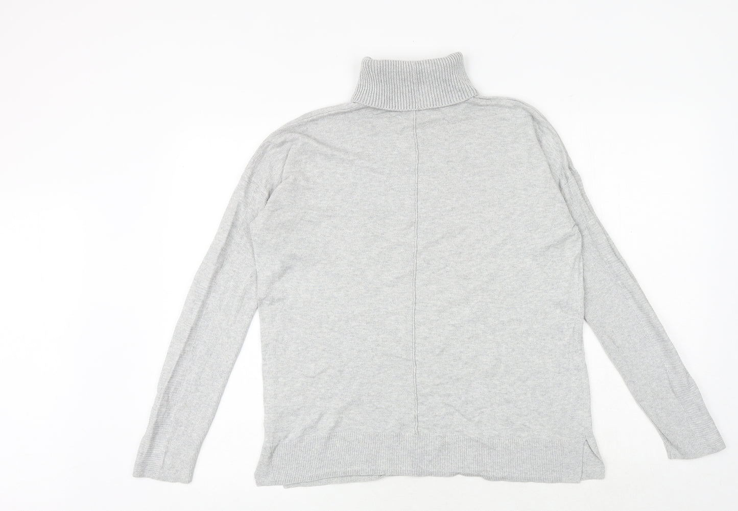 NEXT Womens Grey Roll Neck Cotton Pullover Jumper Size 12