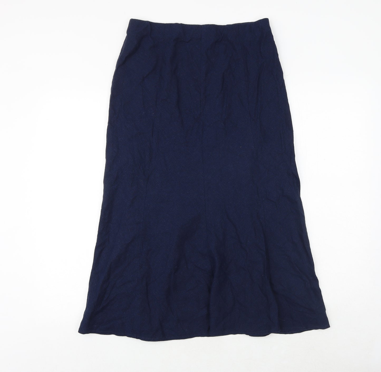 EWM Womens Blue Linen Swing Skirt Size 10